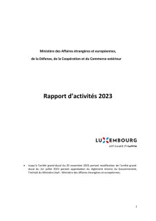 Rapport d'activités 2023 du ministère des Affaires étrangères et européennes,  de la Défense, de la Coopération et du Commerce extérieur 
